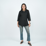 Classic Black Cotton Short Kurti – Brazen Black