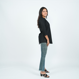 Classic Black Cotton Short Kurti – Brazen Black