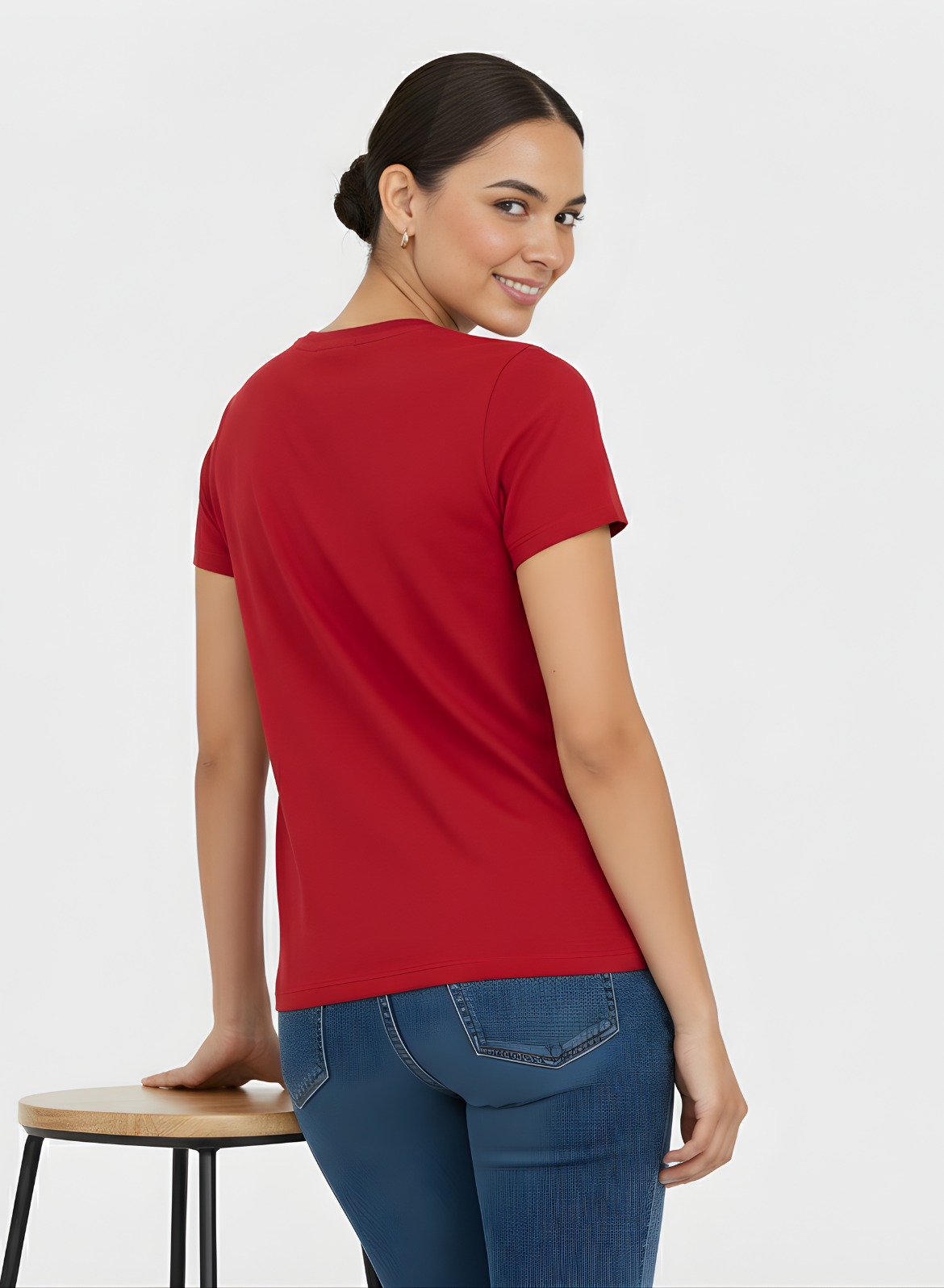 Magnetic Maroon Solid T-shirt for Women