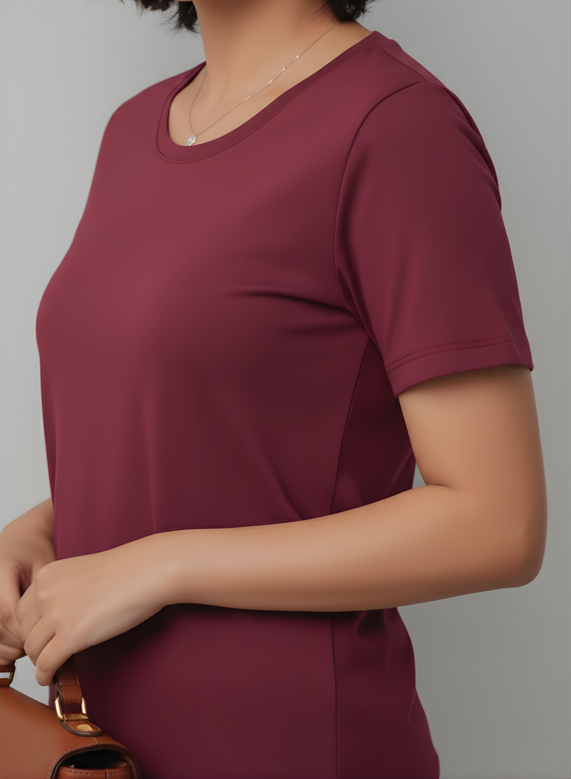 Round O Clock Burning Burgundy Tshirt for Women