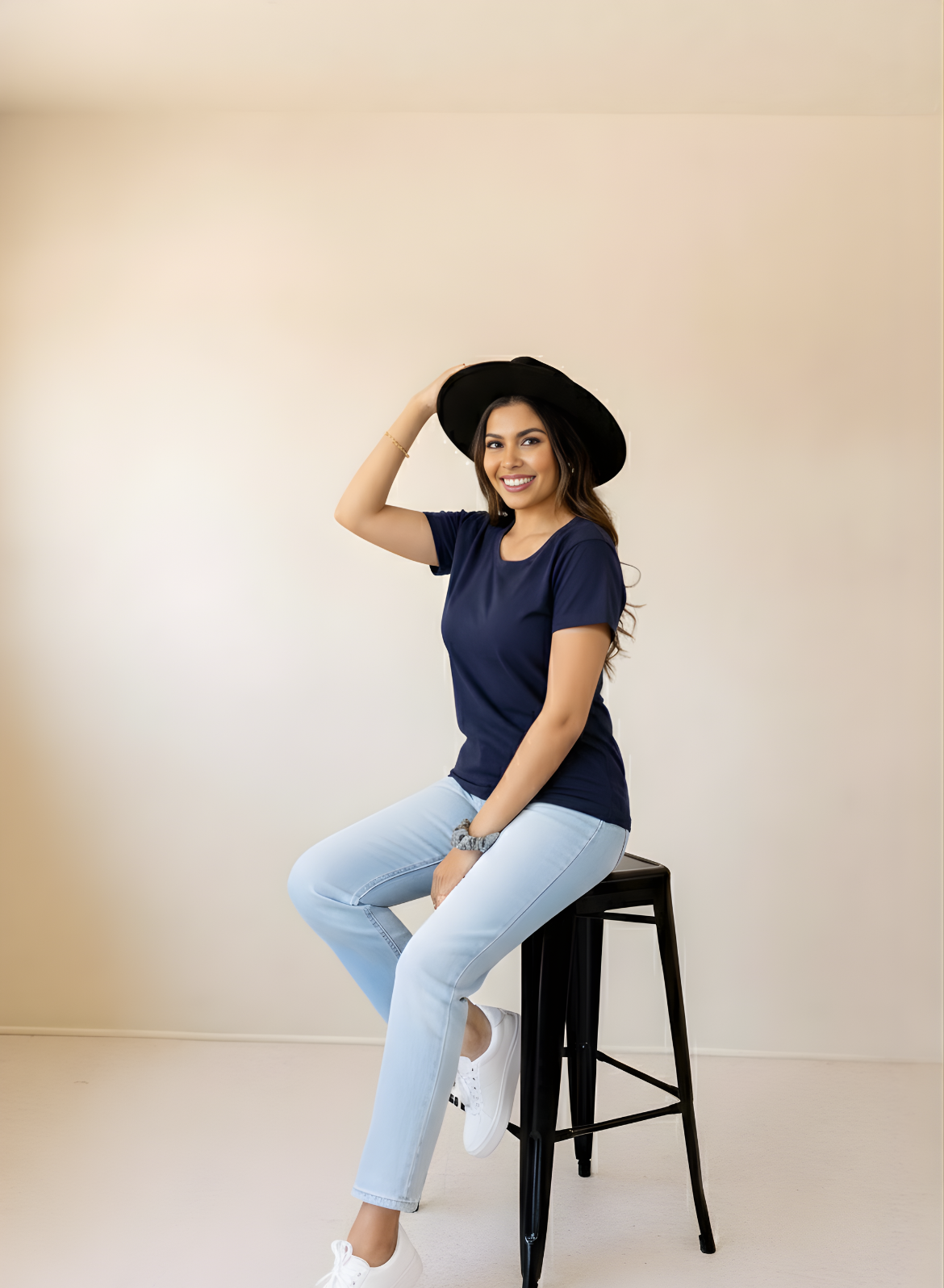 Ballsy Blue Solid T-shirt for Women