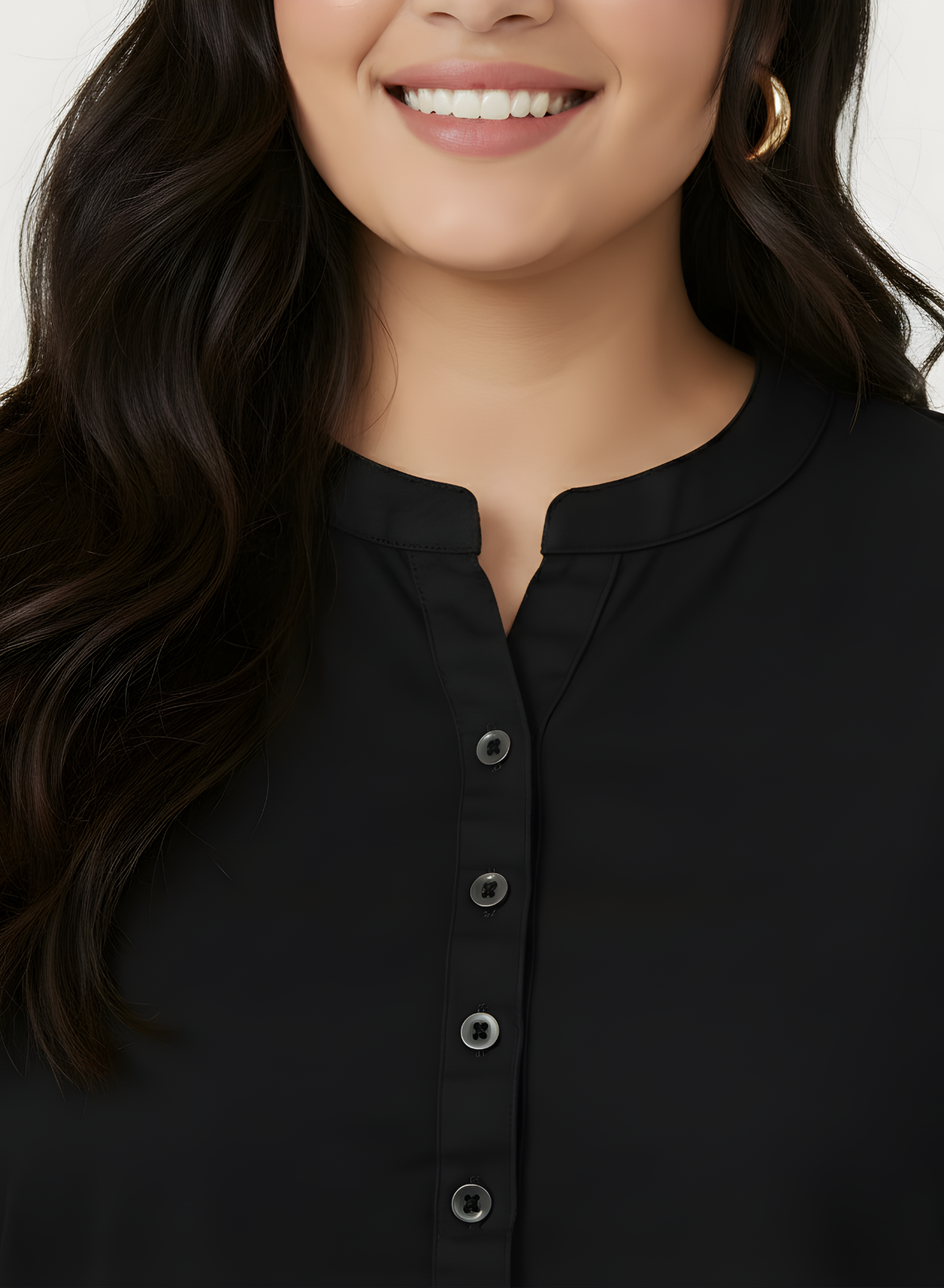 Midnight Black Denim Tunic Top