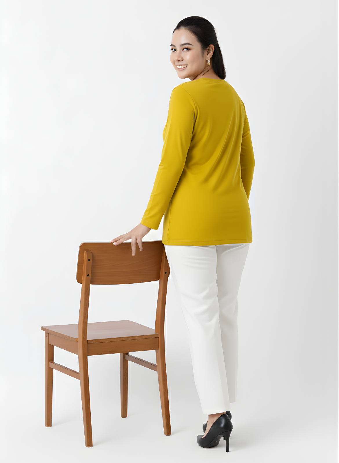 Sunshine Sorbet Full Sleeves Solid T-shirt for Women