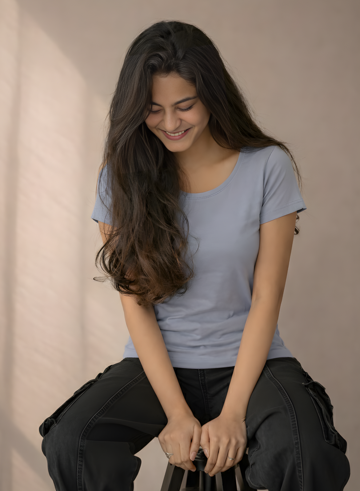 Gallant Grey Solid T-shirt for Women