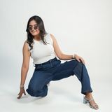 Women's Navy Blue Essential Cargo Jeans