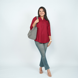 Daily Wear Maroon Cotton Kurti for Women – Magnetic Maroon