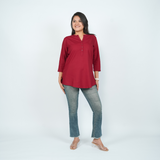 Daily Wear Maroon Cotton Kurti for Women – Magnetic Maroon