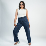 Women's Navy Blue Essential Cargo Jeans
