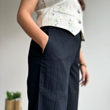 Black Wide Leg Pant for Women side view