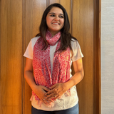 Floral Elegance Red Cotton Scarf