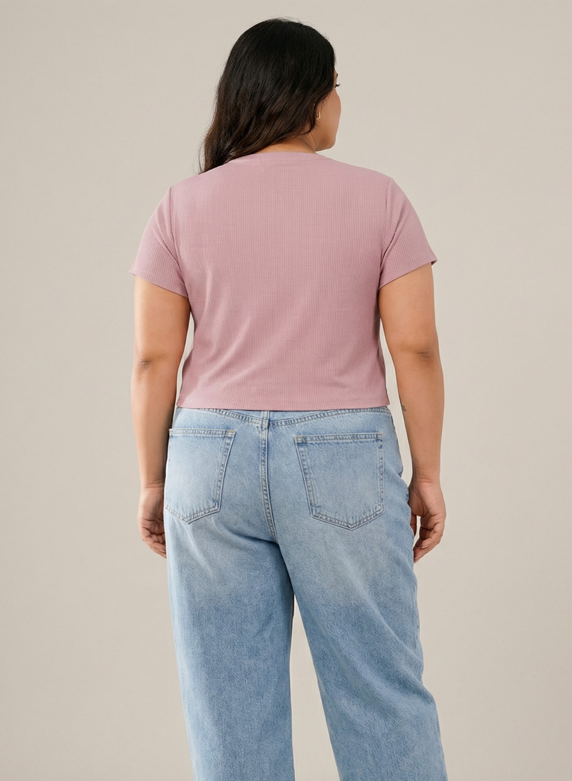 Serene Blush Ribbed Crop Top