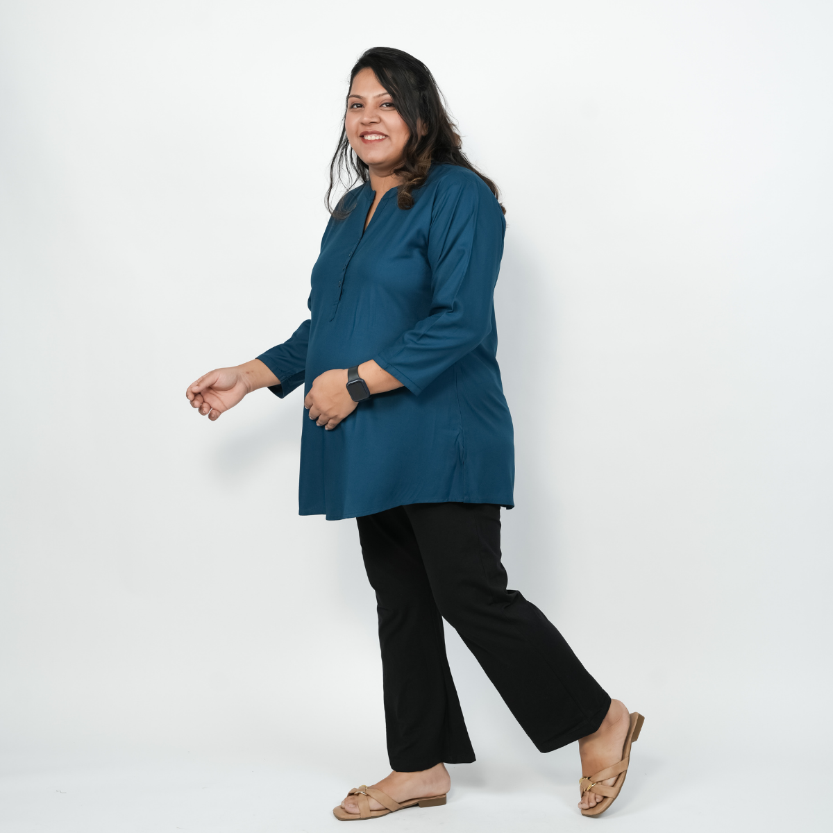 Twilight Blue Maternity Short Kurti