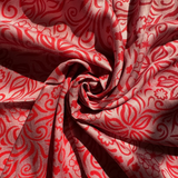 Floral Elegance Red Cotton Scarf