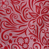 Floral Elegance Red Cotton Scarf