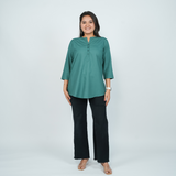 Casual Cotton Kurti Top for Jeans - Silky Green