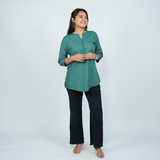 Casual Cotton Kurti Top for Jeans - Silky Green