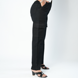 Women's Midnight Black Utility Cargo Jeans