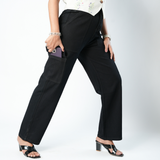 Women's Midnight Black Utility Cargo Jeans