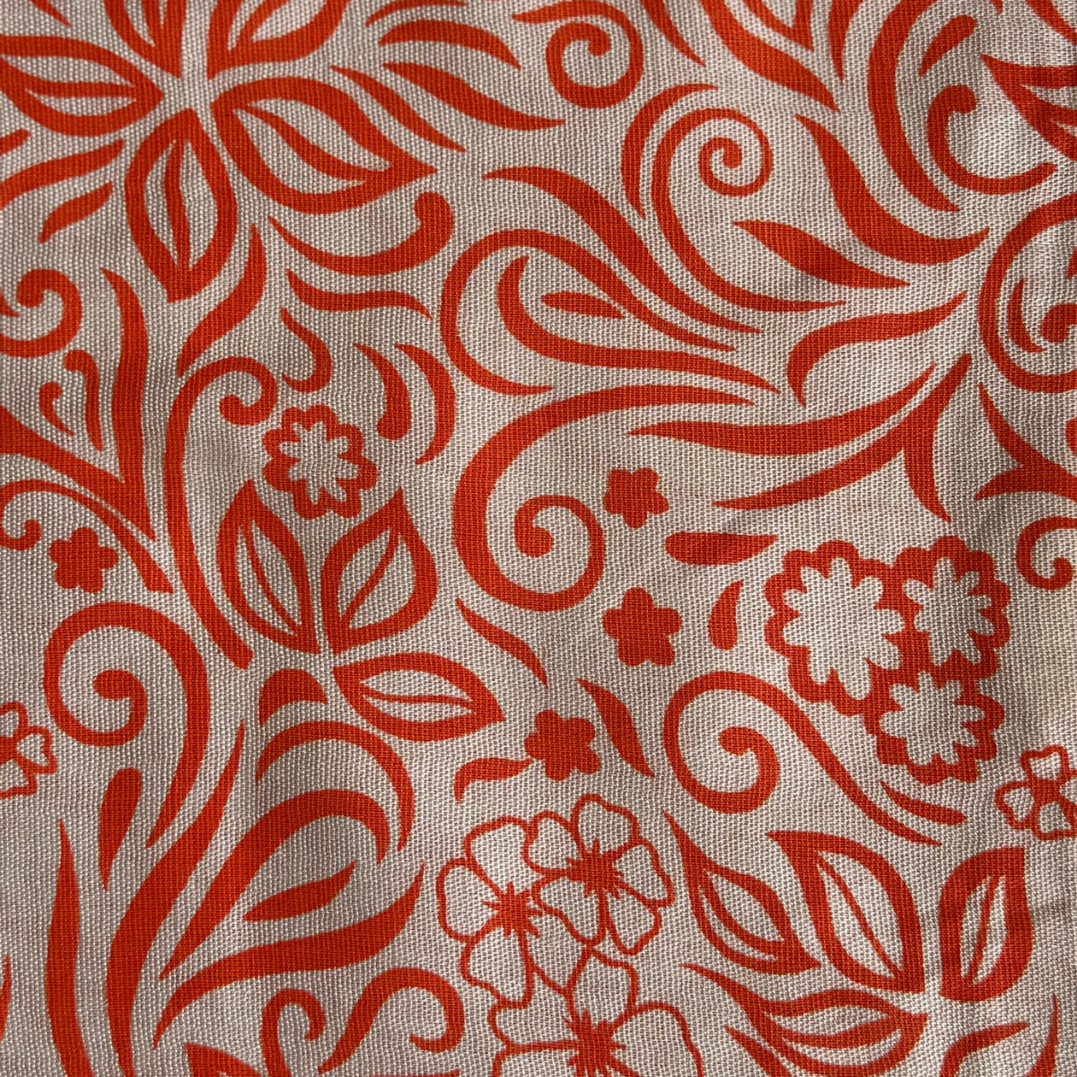 Floral Elegance Orange Cotton Scarf