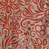 Floral Elegance Orange Cotton Scarf