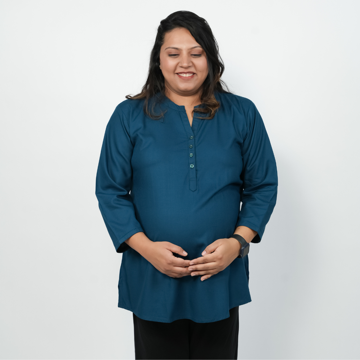 Twilight Blue Maternity Short Kurti