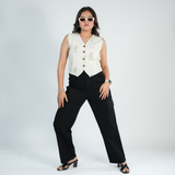 Women's Midnight Black Utility Cargo Jeans