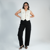 Women's Midnight Black Utility Cargo Jeans