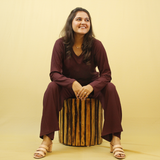 Burning Burgundy V-Neck Co-ord Set