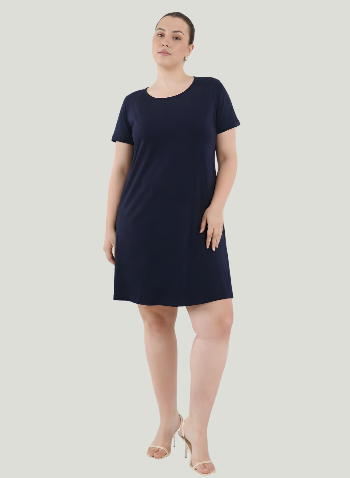 white christmas dresses Off White Button Down Shirt Dress With Pockets main image 1