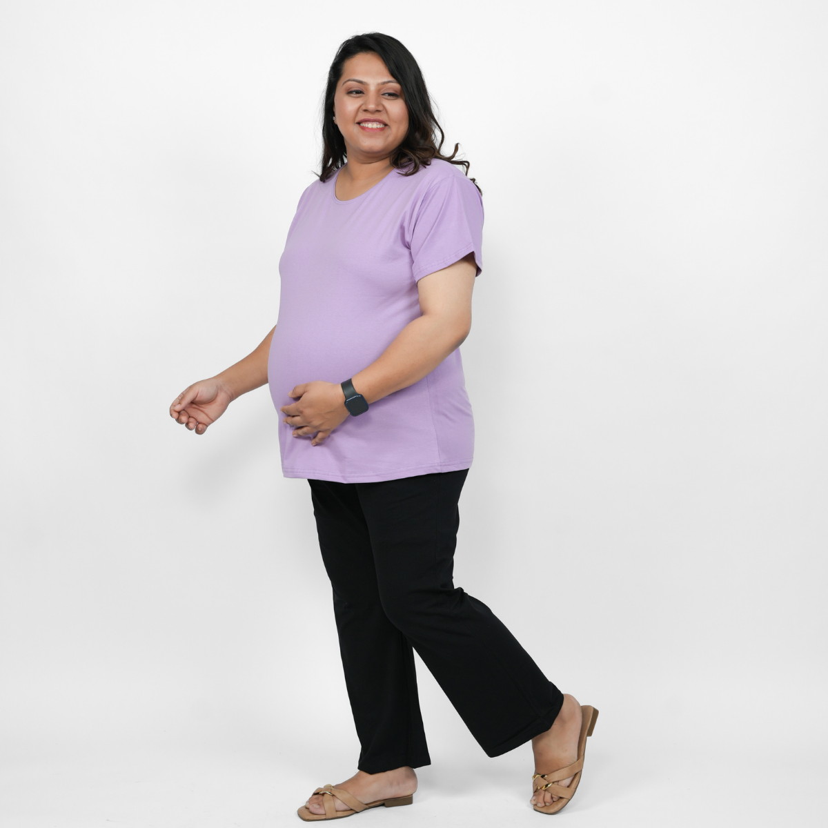 Lavish Lilac Maternity Round Neck T-Shirt