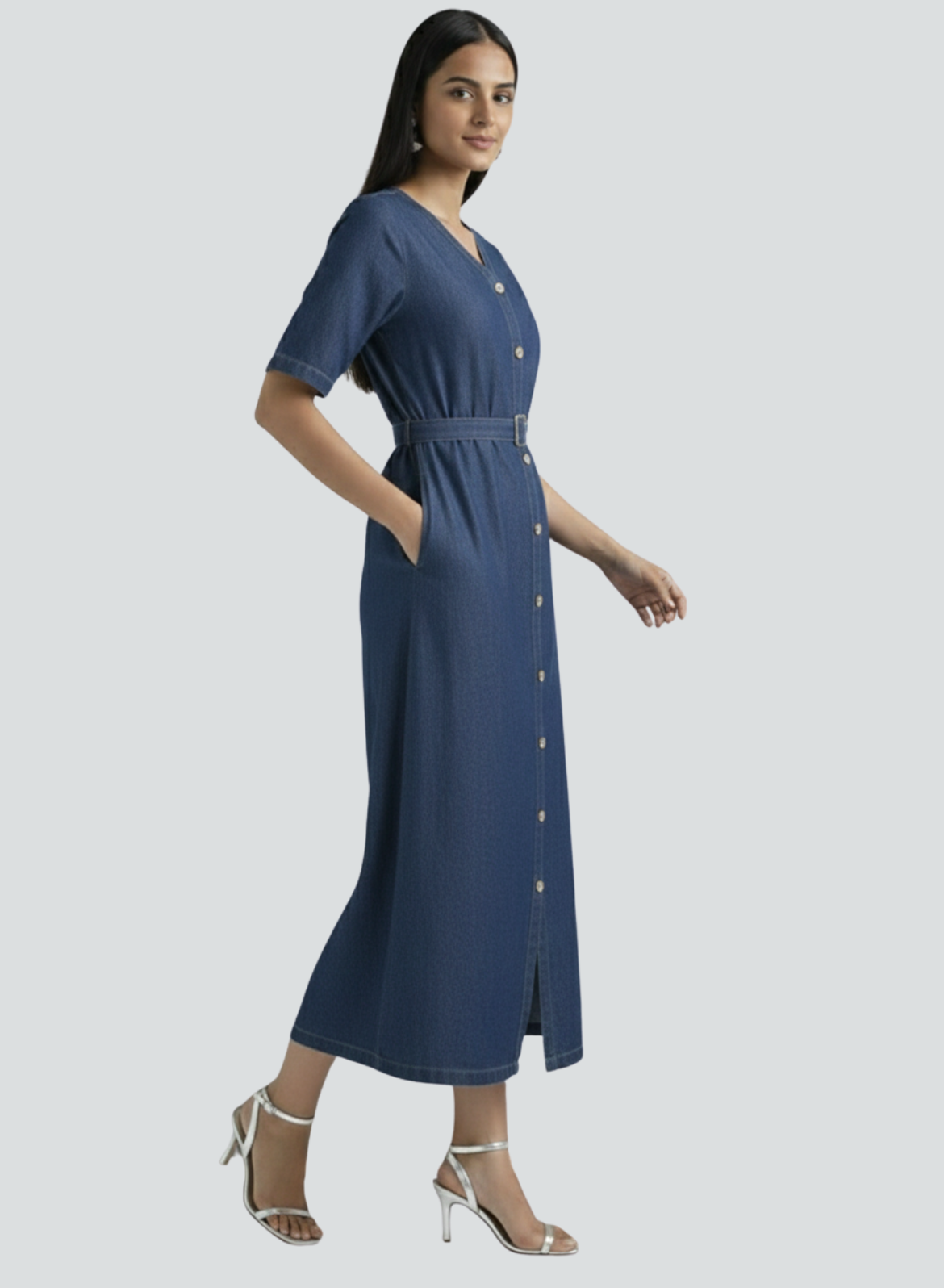 Navy Blue Denim Dress
