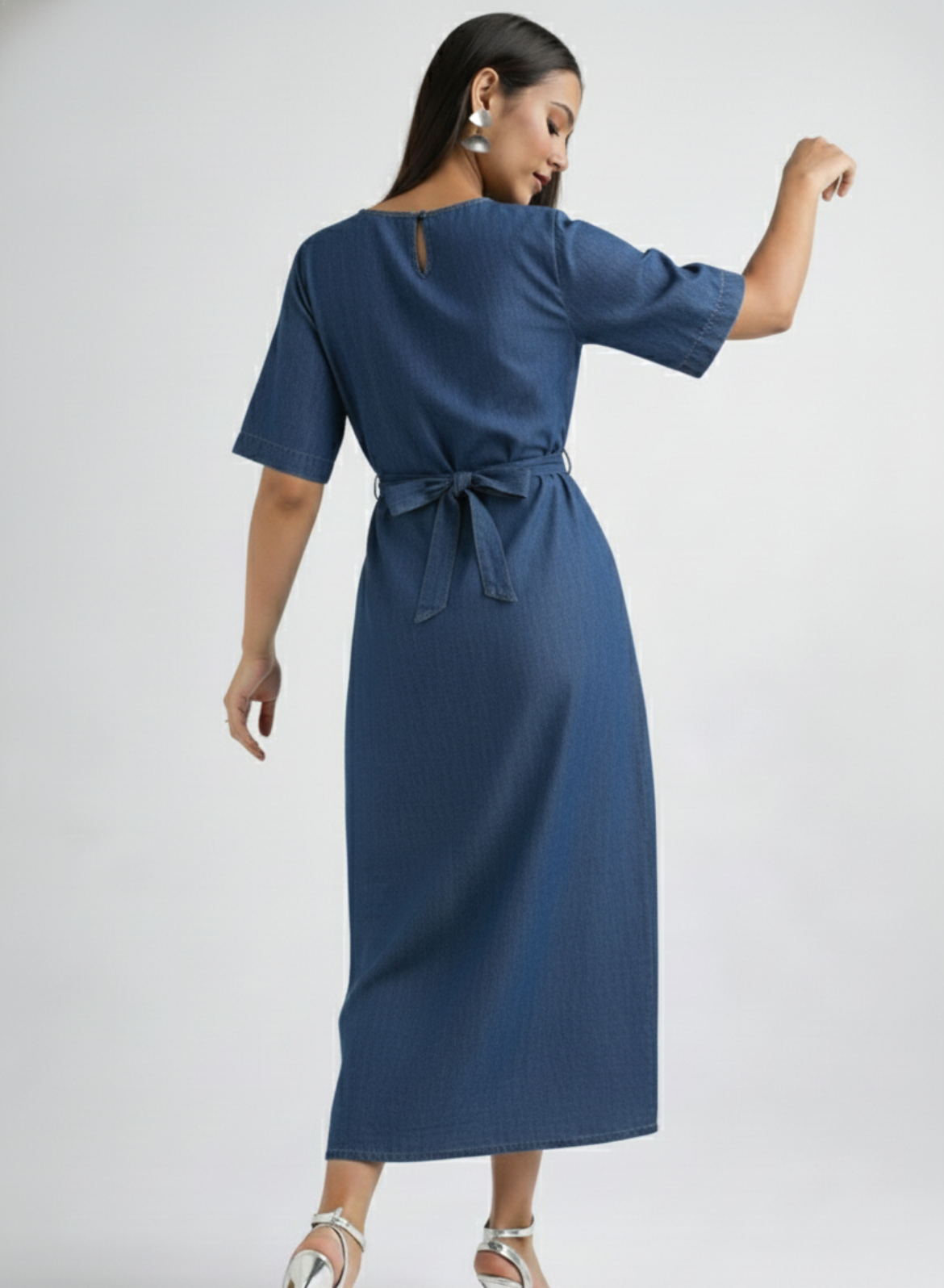 Navy Blue Denim Dress
