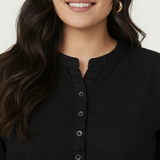 Midnight Black Denim Tunic Top