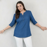 Navy Blue Denim Tunic Top