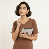 Mocha Mousse - Pantone Color of the Year 2025 ( V-Neck )