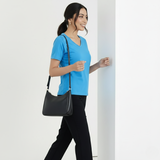 Trendy Turquoise Solid V-Neck T-shirt for Women