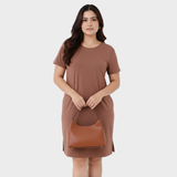 Mocha Mousse Tshirt Dress (Pantone Color of the Year 2025)