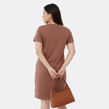 Mocha Mousse Tshirt Dress (Pantone Color of the Year 2025)