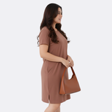 Mocha Mousse Tshirt Dress (Pantone Color of the Year 2025)