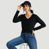 Brazen Black Full Sleeves V-Neck T-shirt