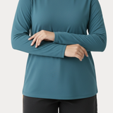 Peacock Teal Full Sleeves Solid T-shirt for Women