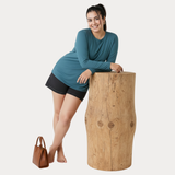 Peacock Teal Full Sleeves Solid T-shirt for Women