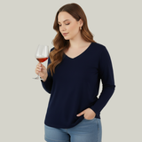 Ballsy Blue Full Sleeves V-Neck T-shirt