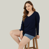 Ballsy Blue Full Sleeves V-Neck T-shirt