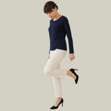 Ballsy Blue Full Sleeves Solid T-shirt for Women