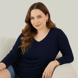 Ballsy Blue Full Sleeves V-Neck T-shirt