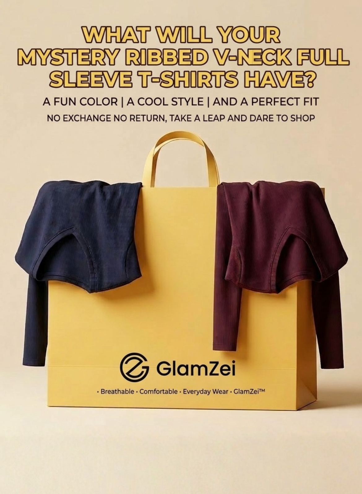 Mystery Box – V-Neck Ribbed Full Sleeve T-shirts