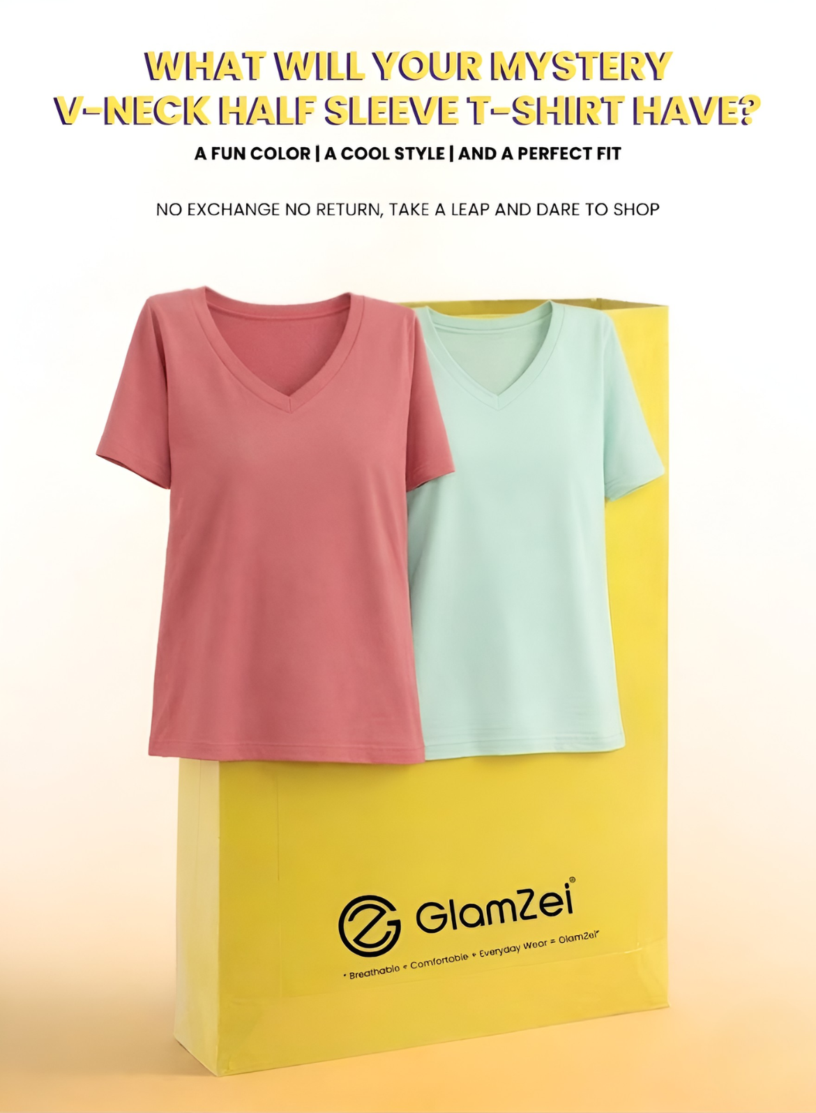 Mystery Box – V-Neck Half Sleeve T-Shirts (Pack of 3)