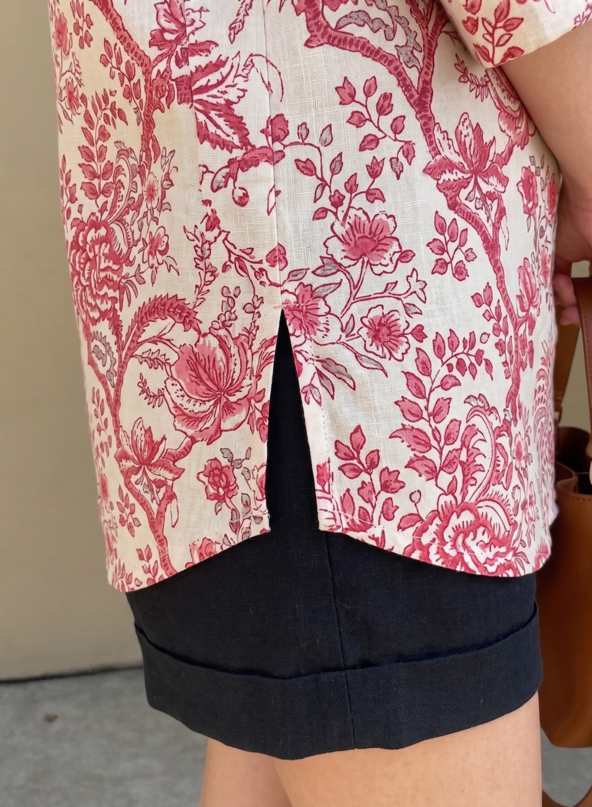 Blush Pink Floral Printed Cotton Shirt