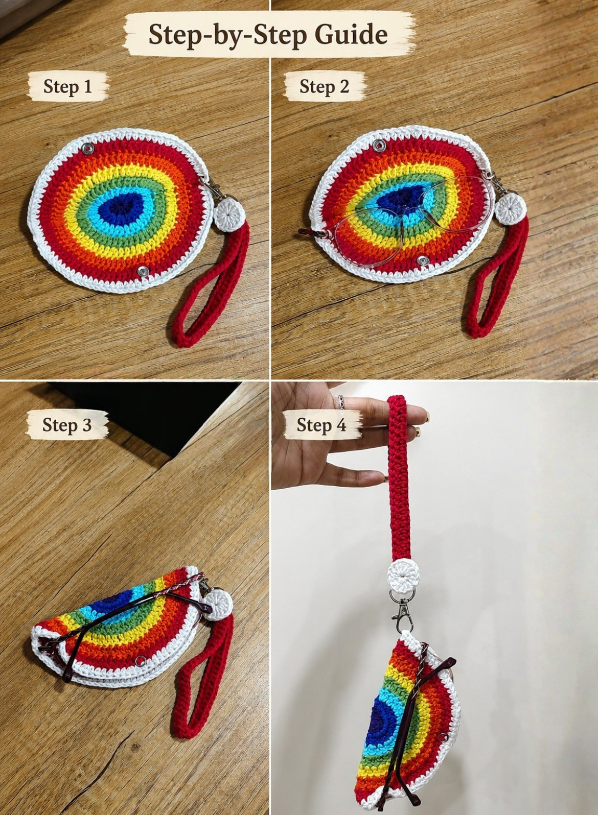 Crochet Rainbow Eyeglass Lanyard